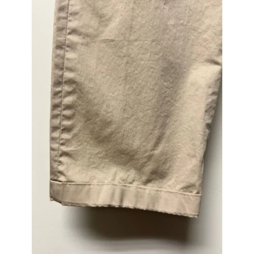 J. CREW Kate Straight Leg Pant, Tan, Cotton Blend, Flat Front, Sz 12 Tall